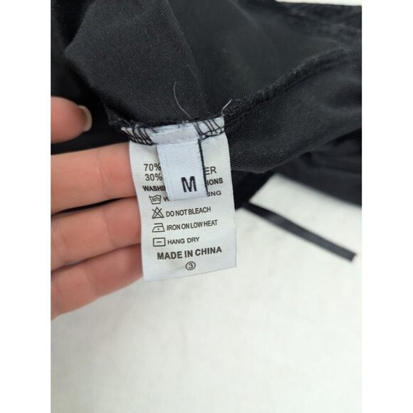 no brand women's sz Medium black velvet heart shaped peep chest mini dress E9 - Picture 8 of 9